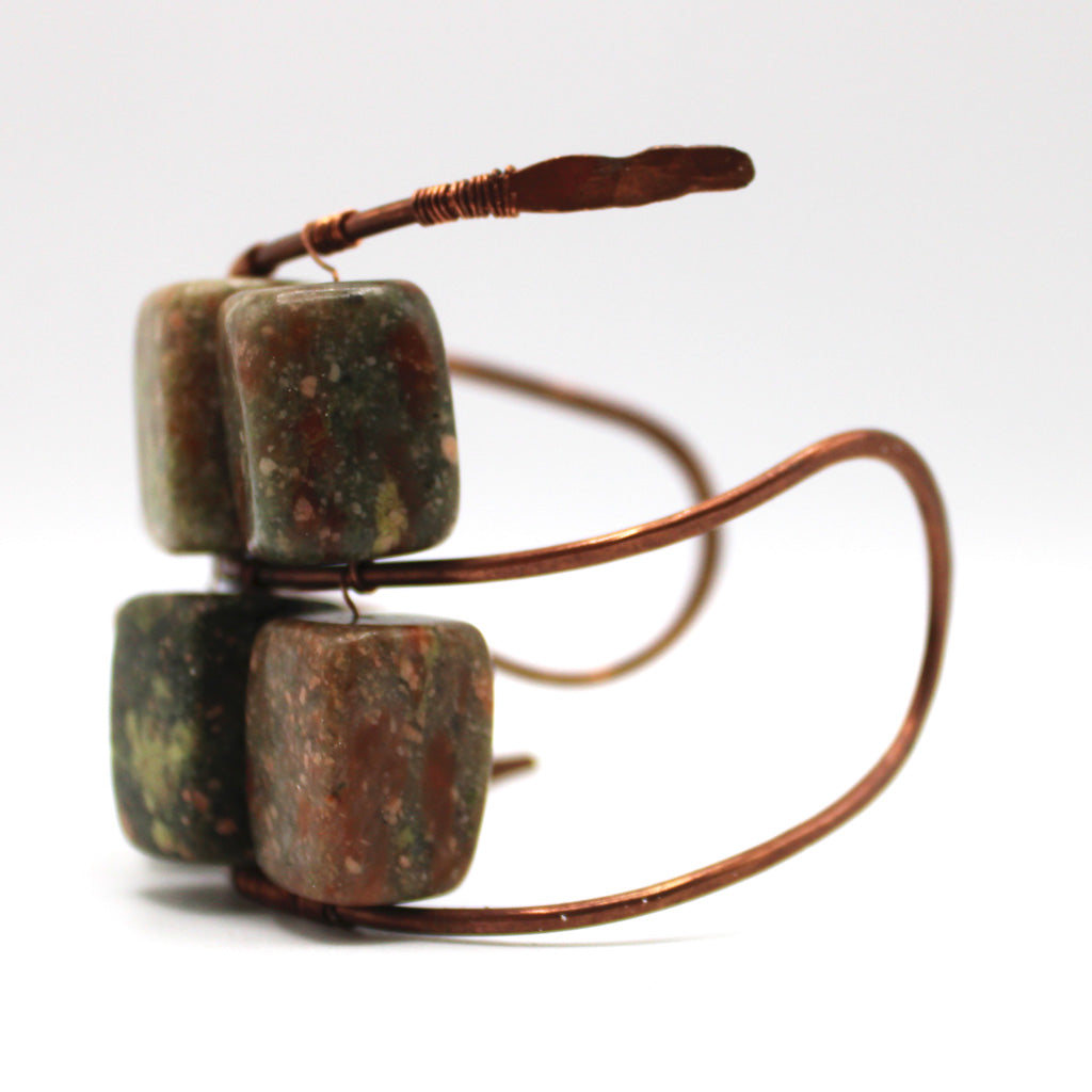 Chunky Jasper and Copper Cuff image 2