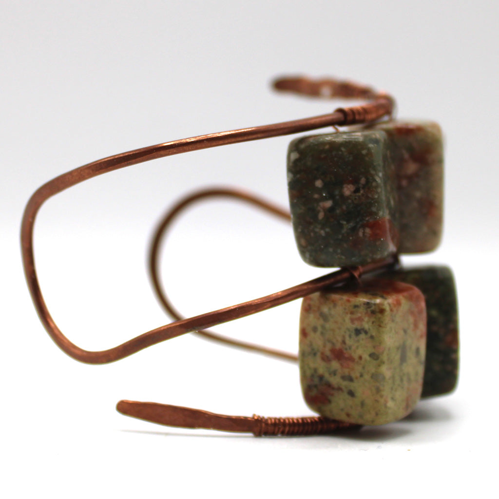 Chunky Jasper and Copper Cuff image 1