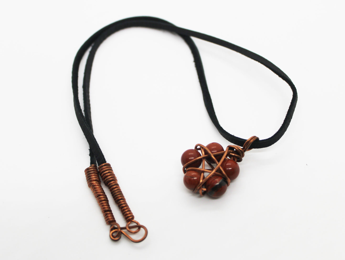 Beaded Pentacle Necklace - White Bear Black Wolf