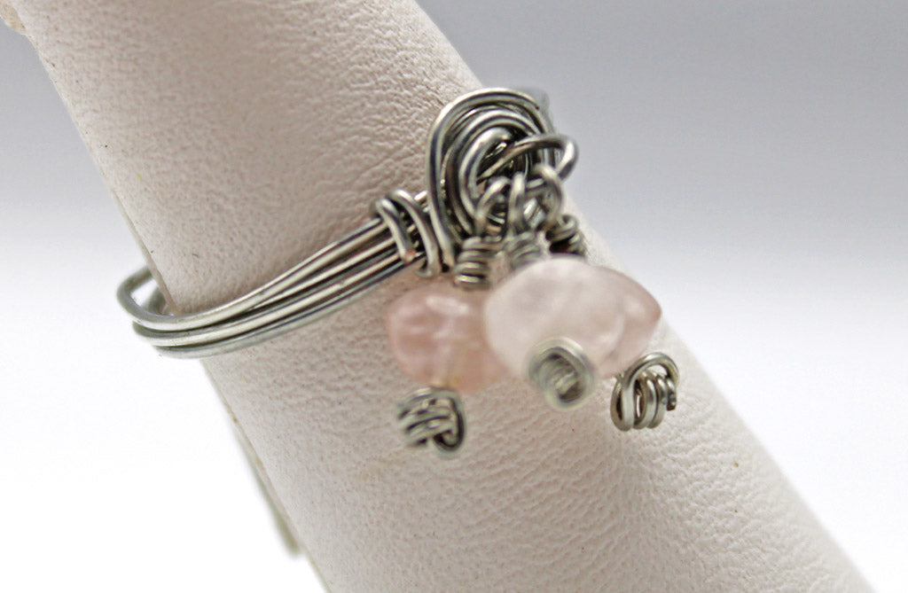 Gemstone Dangle Rings - White Bear Black Wolf