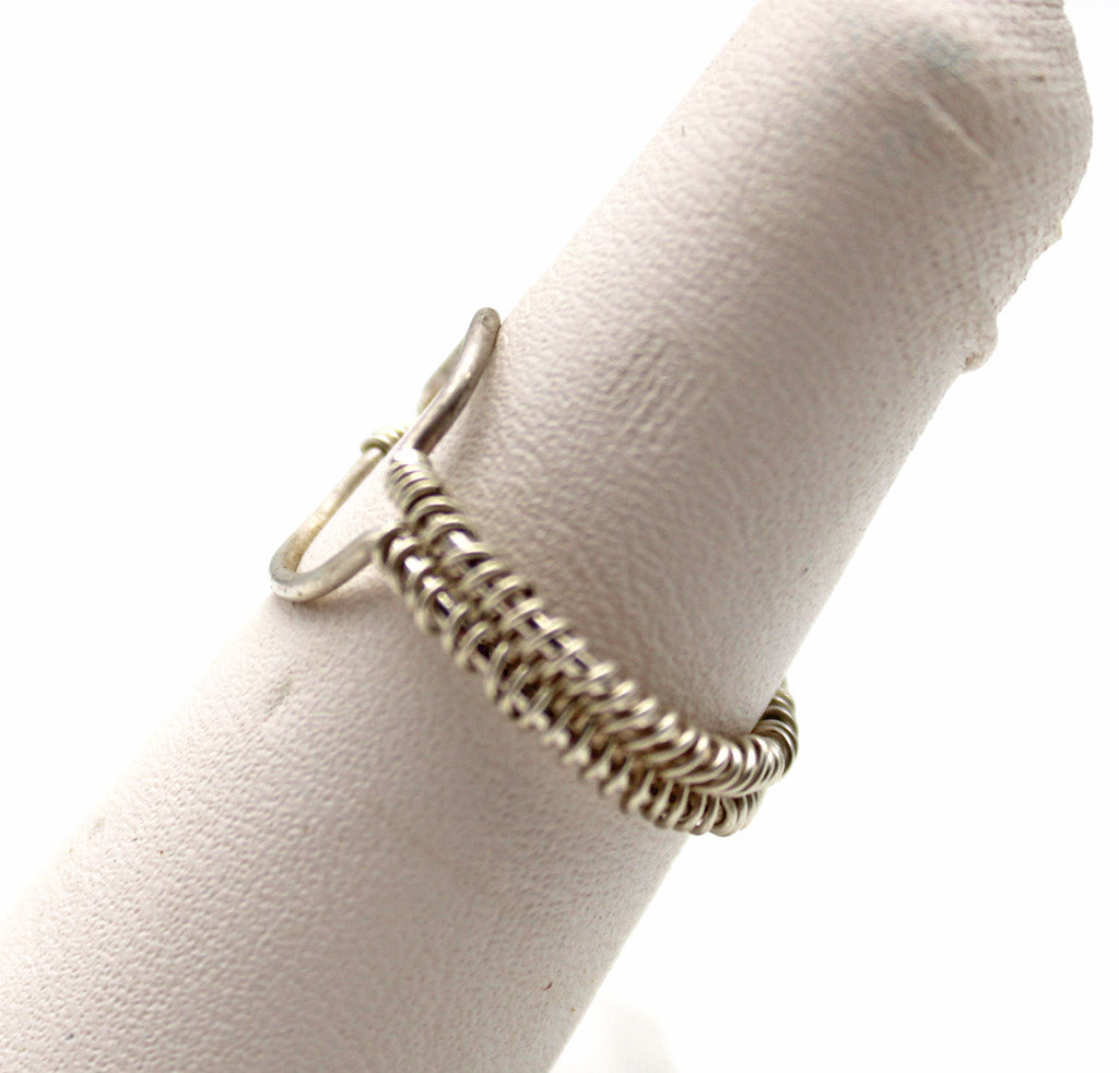 Sterling Silver Loop Stacking Ring - White Bear Black Wolf