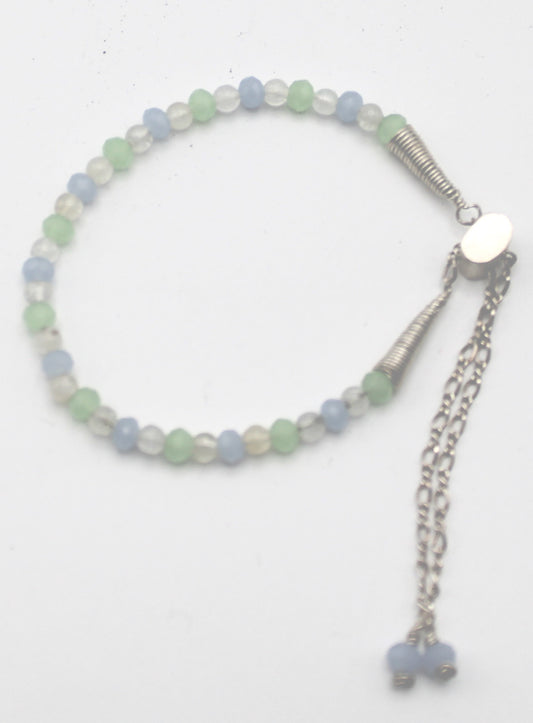 Chalcedony and Moonstone adjustable bracelet