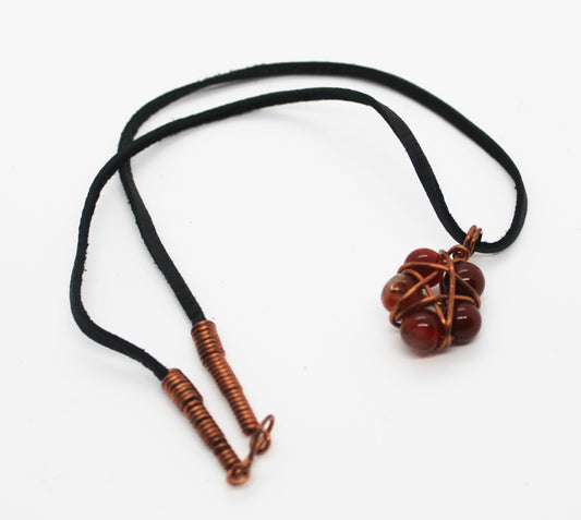 Beaded Pentacle Necklace - White Bear Black Wolf