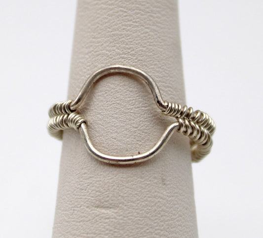 Sterling Silver Loop Stacking Ring - White Bear Black Wolf